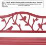 PHI VILLA Outdoor Garden Bench, 50”L Steel Patio Bench for Yard, Lawn, Balcony, Porch, Red Bird Modern Bench with Backrest and Armrest