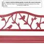 PHI VILLA Outdoor Garden Bench, 50”L Steel Patio Bench for Yard, Lawn, Balcony, Porch, Red Bird Modern Bench with Backrest and Armrest