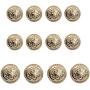 12 Pieces Gold Vintage Antique Metal Blazer Button Set - 3D Lion Head - for Blazer, Suits, Sport Coat, Uniform, Jacket 17mm 23mm