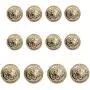 12 Pieces Gold Vintage Antique Metal Blazer Button Set - 3D Lion Head - for Blazer, Suits, Sport Coat, Uniform, Jacket 17mm 23mm