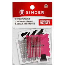 SINGER 01824 Large Eye Hand Needles On Magnet, 12-Count