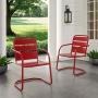 Crosley Furniture CO1030-RE Brighton Retro Metal Chair, Set of 2, Red