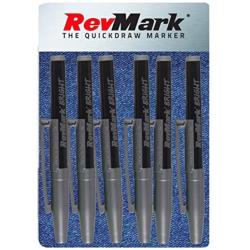 RevMark Bright Series Industrial Marker - 6 Pack - Made in USA - Replaces paint marker for metal, pipe, pvc - GRAY