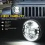 Xprite 7'' Inch CREE LED Headlights with High/Low Beam, Plug & Play, Halo DRL Round Headlamps DOT Approved for 1997-2018 Jeep Wrangler JK LJ CJ TJ Hummber H1 H2 Xprite 7'' Inch CREE LED Headlights with High/Low Beam, Plug & Play, Halo DRL Round Headlamps DOT Approved for 1997-2018 Jeep Wrangler JK LJ CJ TJ Hummber H1 H2