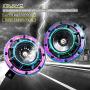 Eletric Car Horn Kit 12V Super Loud High Tone and Low Tone Metal Twin with Colour Protective Grill Works on Any 12 Volt Vehicle Horn Including Cars, Trucks, Vans, Motorcycles, Buses, Buses,Boats