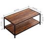 GreenForest Coffee Table Industrial for Living Room Metal Frame Open Shelf Storage, Walnut
