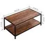 GreenForest Coffee Table Industrial for Living Room Metal Frame Open Shelf Storage, Walnut