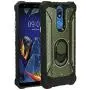 Eaglecell - for LG K40, Harmony 3, Xpression Plus 2 (2019) LM-X420, LG Solo LTE L423DL - Aluminum Metal Hybrid Phone Case with Stand - ZY0 Dark Green