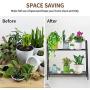 Indefree 2-Tier Metal Plant Stand - Multiple Flower Pot Holder Shelves Planter Rack Storage Organizer Display for Indoor Outdoor Garden Balcony Indefree 2-Tier Metal Plant Stand - Multiple Flower Pot Holder Shelves Planter Rack Storage Organizer Display for Indoor Outdoor Garden Balcony
