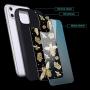 LuGeKe Queen Bee Print Phone Case for iPhone 7/iPhone 8/iPhone SE 2020,Golden Crown Pattern Case Cover,Soft Silicone Case Metal Sheet Anti-Stratch Bumper Protective Girls Phonecase(Fashion Bee)