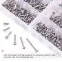 Hilitchi 240 Pcs #8 304 Stainless Steel Phillips Truss Head Self Tapping Sheet Metal Screws Assortment Kit Set