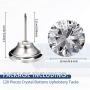 90 Pieces Crystal Upholstery Nails Crystal Upholstery Buttons Crystal Upholstery Tacks Clear Crystal Head Decorative Push Pins Imitate Diamond Buttons for Sewing DIY Sofa and Wall Decor (16 mm)