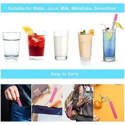 Fomuson 4 Pack Reusable Straws Metal Straw - Portable Stainless Steel Straw Telescopic Straw with Case, and are Suitable for Coffee, Juice, Smoothie, Milkshake