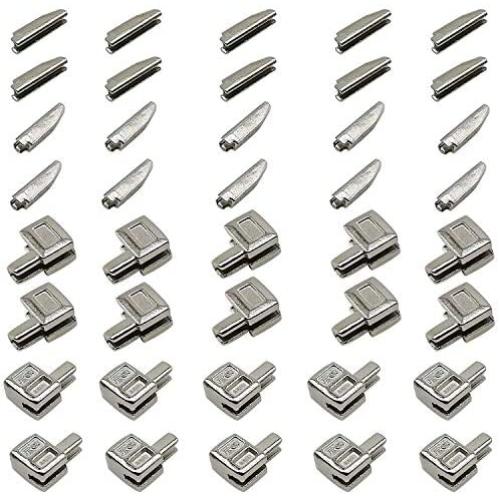 20 Sets Size 5 Metal Zipper Latch Slider Retainer Insertion Pin Zipper Bottom Zipper Stopper for Metal Zipper Repair (Silver)