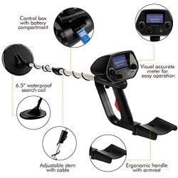 Goplus Waterproof Metal Detector, Metal Finder Deep Sensitive Search Gold Digger Hunter 6.5'' MD-4030 Underground Search Coil for Treasure Hunting Beginners