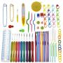 Katech Crochet Hooks Kit with Case, 85-Piece Crochet Hooks Set, Ergonomic Crochet Hooks Knitting Needles Weave Yarn Kits DIY Hand Knitting Art Tools for Beginners and Experienced Crochet Lovers