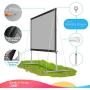 Rear Projector Screen with Stand, Upgraded 3 Layers Rear Projection Screen 100 in 4K 16:9 HD, Outdoor/Indoor Portable Movie Screen for Home Theater Office Presentation Backyard Movie