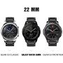 Gear S3 Frontier Band XL/Large, Oitom Premium Solid Stainless Steel Watch Bands Link Bracelet Strap for Samsung Gear S3 Classic Gear S3 Frontier Galaxy Watch 46mm Smart Watch Fitness Black