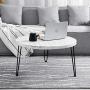 WELLAND Round Coffee Table, 30-inch Wood End Table, Modern Coffee Table with Metal Legs, Washed White, Rustic Accent Coffee Table with Special Pattern Design for Living Room, Bedroom, Home, Office