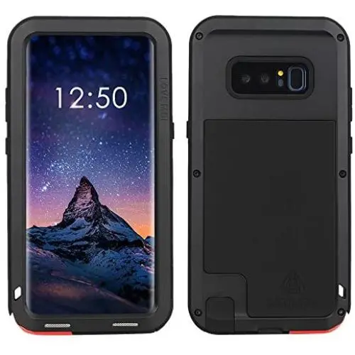 Samsung Galaxy Note 8 case,Feitenn Extreme Armor Alloy Aluminum Metal Bumper Soft Rubber Military Heavy Duty Shockproof Hard Case for Samsung Galaxy Galaxy Note 8 (Black)