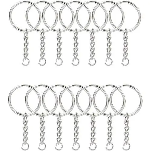 KINGFOREST 200PCS Split Key Ring with Chain 1 inch and Jump Rings,Split Key Ring with Chain Silver Color Metal Split Key Chain Ring Parts with Open Jump Ring and Connector. KINGFOREST 200PCS Split Key Ring with Chain 1 inch and Jump Rings,Split Key Ring with Chain Silver Color Metal Split Key Chain Ring Parts with Open Jump Ring and Connector.