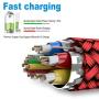 USB Type C Cable, AkoaDa 3-Pack (10ft+6.6ft+3.3ft) USB A to USB-C Fast Charger Nylon Braided Cord Compatible with Samsung Galaxy Note 20 10 S21 S20 S10 Plus,LG V50 V40 G8 Thinq,Moto Z Z3,Switch (Red)