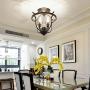UOFUS Rustic  Semi Flush Mount Ceiling Light Fixtures，4-Light Black Metal Chandelier ，Farmhouse Lighting for Kitchen Foyer Bar Entryway Bedroom Living Room Island Laundry Room (Black)