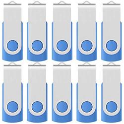 Enfain Bulk 1GB USB 2.0 Thumb Flash Jump Pen Memory Stick Disk (Blue, Set of 10)