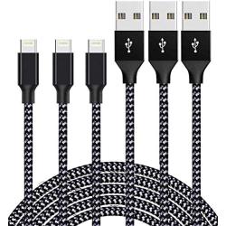 Lightning Cable 3 Pack 6FT iPhone Charger Cable MFi Certified iPhone Charger Fast iPhone Charging Cord USB Nylon Braided Compatible with iPhone 12