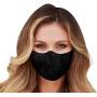 Washable Face Mask with Adjustable Ear Loops & Nose Wire - 3 Layers, 100% Cotton Inner Layer - Cloth Reusable Face Protection with Filter Pocket - Made in USA - (Solid Black)