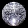 Exhart Solar Clear Cracked Crystal Ball Metal Finials Yard Stake - Glass Ball Metal Stake w/Solar LED Outdoor Lights, Glass Globe Metal Artwork, Glass Orb Metal Ground Stake, 3.5'' L x 3.5'' W x 31'' H