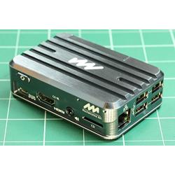 Mechatronics Art Raspberry Pi 3 Aluminum Cooling Case - Gunmetal Grey Metal Case