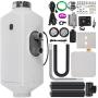 Happybuy 5KW Diesel Air Heater Muffler 12V 5000W Diesel Parking Heater 2 Duct Diesel Heater Double Vent with Knob Switch for RV Car Bus Motorhome Boats