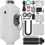 Happybuy 5KW Diesel Air Heater Muffler 12V 5000W Diesel Parking Heater 2 Duct Diesel Heater Double Vent with Knob Switch for RV Car Bus Motorhome Boats