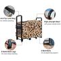 Artibear Firewood Rack Stand 4ft Heavy Duty Logs Holder for Outdoor Indoor Fireplace Metal Wood Pile Storage Stacker Organzier, Matte Black…
