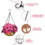 ZeeDix Metal Hanging Basket with Coconut Coir Liner- Coconut Coir Liner with Black Chain for Porch Pots Hanger, Indoor Outdoor Plant Flower Pot, Garden Decorations (12in) ZeeDix Metal Hanging Basket with Coconut Coir Liner- Coconut Coir Liner with Black Chain for Porch Pots Hanger, Indoor Outdoor Plant Flower Pot, Garden Decorations (12in)