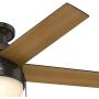 Hunter Fan Company 59268 Hunter Anslee Indoor Low Profile Ceiling Fan with LED Light and Pull Chain Control, 46'', Premier Bronze