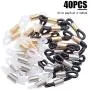 Eyeglasses Chain Connector, 40 Pieces Adjustable Eyeglasses Chain Ends Rubber Strap Holder Chain Loops for Eyeglass Sunglasses Chain, 4 Colors Eyeglasses Chain Connector, 40 Pieces Adjustable Eyeglasses Chain Ends Rubber Strap Holder Chain Loops for Eyeglass Sunglasses Chain, 4 Colors