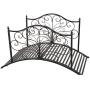 Outsunny 4’ Metal Arched Backyard Decorative Garden Bridge - Black Bronze