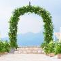 Giantex Metal Garden Arbor Wedding Arch, 8.4 Ft High x 4.6 Ft Wide, Pergola Arbor for Climbing Plant Roses Vines, Indoor Outdoor Garden Patio Bridal Party Decoration Wedding Arch