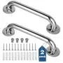 2 Pack 12 Inch Shower Grab Bar, Stainless Steel Bathroom Grab Bar, Shower Handle, Bath Handle, Grab Bars for Bathroom 2 Pack 12 Inch Shower Grab Bar, Stainless Steel Bathroom Grab Bar, Shower Handle, Bath Handle, Grab Bars for Bathroom