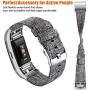 Maledan Compatible with Charge 2 Bands for Women Men, Large, Charcoal