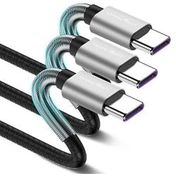 CyvenSmart [3 Pack 6ft] Compatible with Samsung Galaxy S10 S9 S8 Plus Cord Charger(3A Fast Charging), TPE USB C Cable,USB A to Type C Replacement for Samsung A10/A20/A51/Note 9/8,LG V50 V40 G8 G7