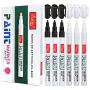 Paint Pens Black White Permanent Marker for Rock, Stone, Ceramic, Metal, Glass, Wood, Set of 6 Fine Point Oil Based Marker High Volume Ink for DIY Craft Quick Dry Christmas Gift