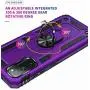 Galaxy S20 FE (6.5 inch) Case, Magnetic Shockproof 360 Degree Rotating Metal Ring Holder for Car Mount with Back Stand Case for Galaxy S20FE - 5G 2020 (Purple)