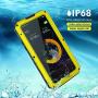 Beasyjoy iPhone Xs Case iPhone X/10 Metal Case Waterproof Heavy Duty Screen Full Body Protective Shockproof Drop Proof Durable Military Grade Case for Outdoor Yellow