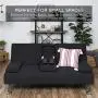 Best Choice Products Linen Upholstered Modern Convertible Folding Futon Sofa Bed w/Removable Armrests, Metal Legs, 2 Cupholders - Black Best Choice Products Linen Upholstered Modern Convertible Folding Futon Sofa Bed w/Removable Armrests, Metal Legs, 2 Cupholders - Black