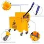 TryE 5 Gallon Yellow Mop Bucket with Wringer 21Qt Plastic Combo Bucket with Metal Handle and Wheels for Cleaning Floor TryE 5 Gallon Yellow Mop Bucket with Wringer 21Qt Plastic Combo Bucket with Metal Handle and Wheels for Cleaning Floor