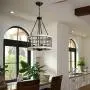 TZOE White Oak Wood Color&Black Metal Finish 4-Light Chandeliers for Dining Rooms,Farmhouse Drum Chandelier,Rustic Small Pendant Light TZOE White Oak Wood Color&Black Metal Finish 4-Light Chandeliers for Dining Rooms,Farmhouse Drum Chandelier,Rustic Small Pendant Light