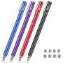 Bargains Depot New 5mm High-Sensivity Fiber Tip Capacitive Stylus Dual-tip Universal Touchscreen Pen for All Tablets & Cell Phones with 8 Extra Replaceable Fiber Tips (4 Pieces, Black/Blue/Purple/Red) Bargains Depot New 5mm High-Sensivity Fiber Tip Capacitive Stylus Dual-tip Universal Touchscreen Pen for All Tablets & Cell Phones with 8 Extra Replaceable Fiber Tips (4 Pieces, Black/Blue/Purple/Red)
